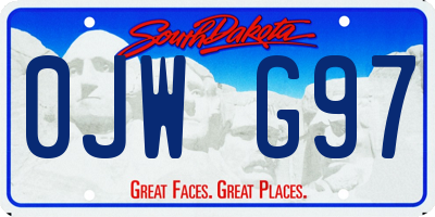 SD license plate 0JWG97