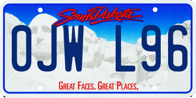 SD license plate 0JWL96