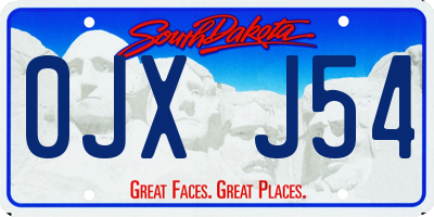 SD license plate 0JXJ54
