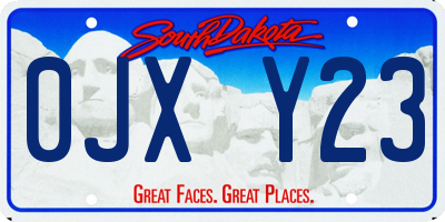 SD license plate 0JXY23