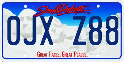 SD license plate 0JXZ88