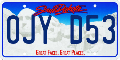 SD license plate 0JYD53