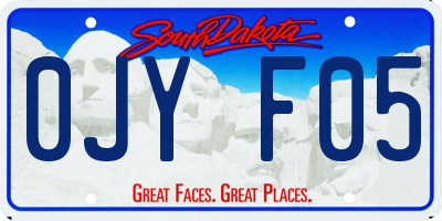 SD license plate 0JYF05