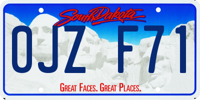SD license plate 0JZF71