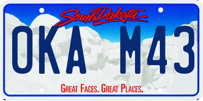 SD license plate 0KAM43