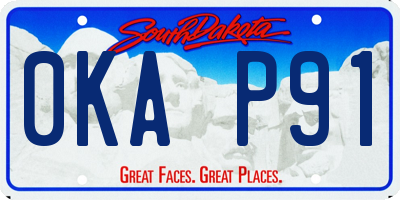 SD license plate 0KAP91