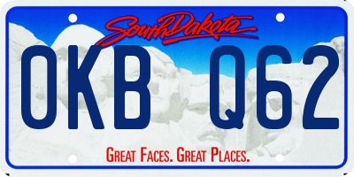 SD license plate 0KBQ62