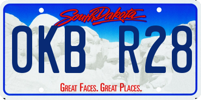 SD license plate 0KBR28