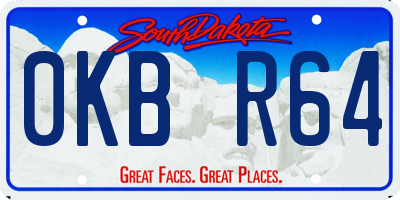 SD license plate 0KBR64