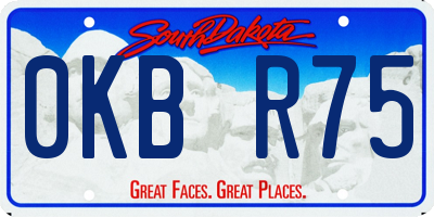 SD license plate 0KBR75