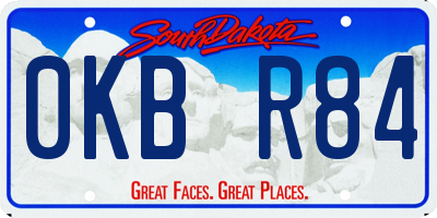 SD license plate 0KBR84
