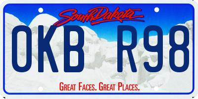 SD license plate 0KBR98