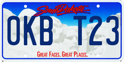 SD license plate 0KBT23