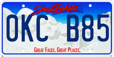 SD license plate 0KCB85
