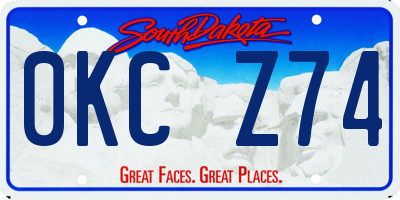 SD license plate 0KCZ74