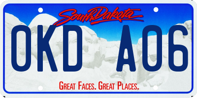 SD license plate 0KDA06