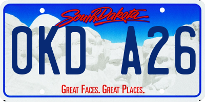 SD license plate 0KDA26