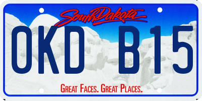 SD license plate 0KDB15