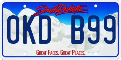 SD license plate 0KDB99