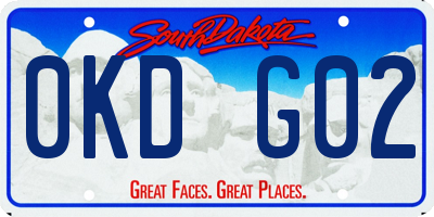 SD license plate 0KDG02