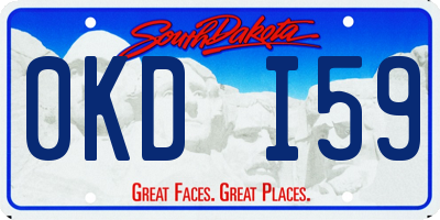 SD license plate 0KDI59