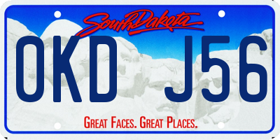 SD license plate 0KDJ56