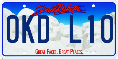 SD license plate 0KDL10