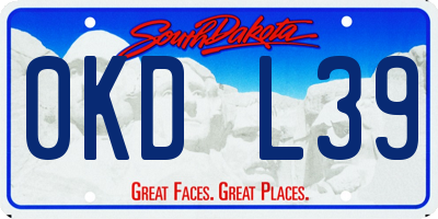 SD license plate 0KDL39