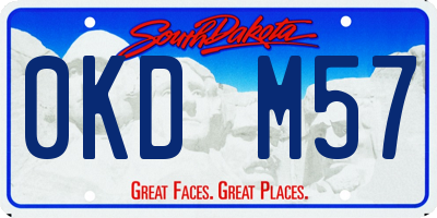 SD license plate 0KDM57