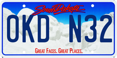 SD license plate 0KDN32