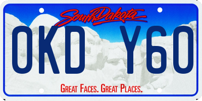 SD license plate 0KDY60