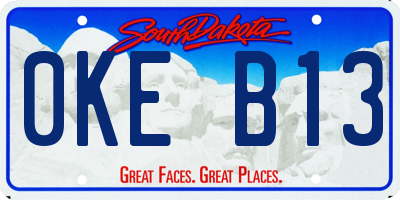 SD license plate 0KEB13