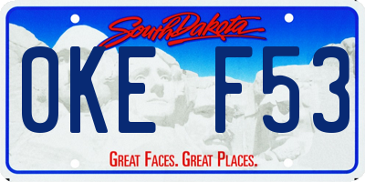 SD license plate 0KEF53