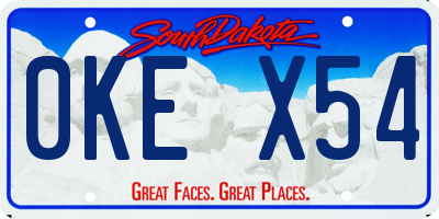 SD license plate 0KEX54