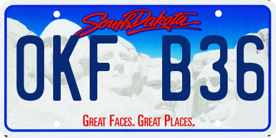 SD license plate 0KFB36