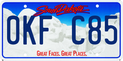 SD license plate 0KFC85