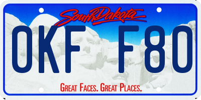 SD license plate 0KFF80
