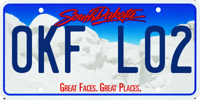 SD license plate 0KFL02