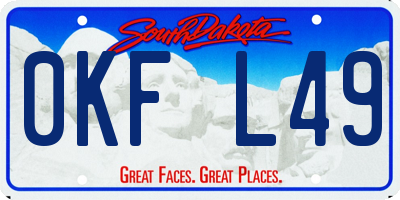 SD license plate 0KFL49