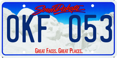 SD license plate 0KFO53