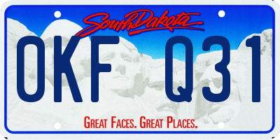 SD license plate 0KFQ31