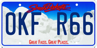 SD license plate 0KFR66