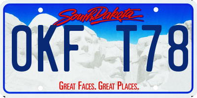 SD license plate 0KFT78