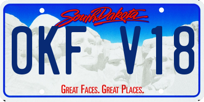 SD license plate 0KFV18