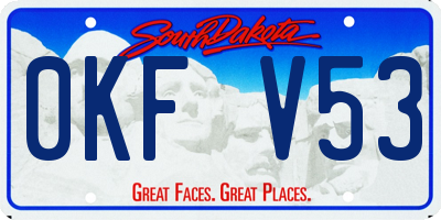 SD license plate 0KFV53