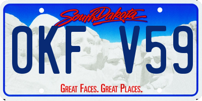 SD license plate 0KFV59