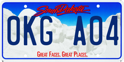 SD license plate 0KGA04