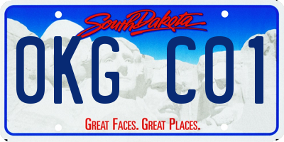 SD license plate 0KGC01