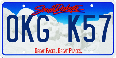 SD license plate 0KGK57