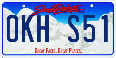 SD license plate 0KHS51